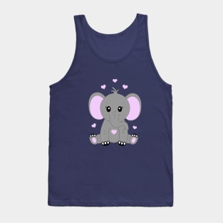 Cute baby elephant in pink Tank Top